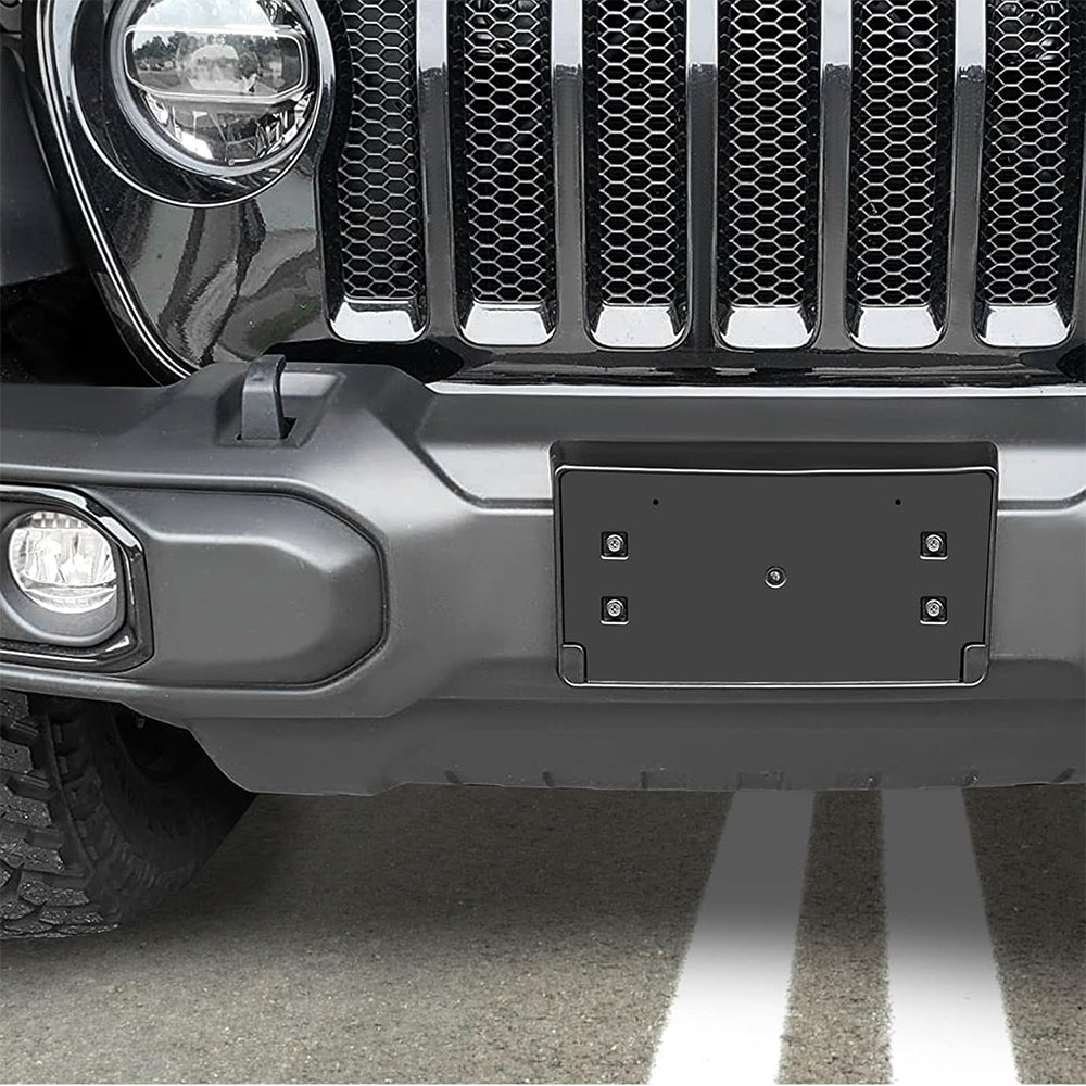 Jeep Wrangler JL JLU & Gladiator JT 2018-2024 Front License Plate Mounting Bracket Frame -