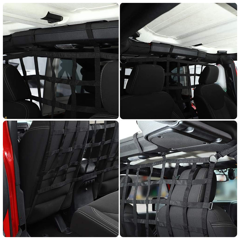 Jeep Wrangler JK JL Fit for Gladiator JT 2007-2022 Seat Back Divider Cargo Net Mesh Fit - 2 or 4 Door