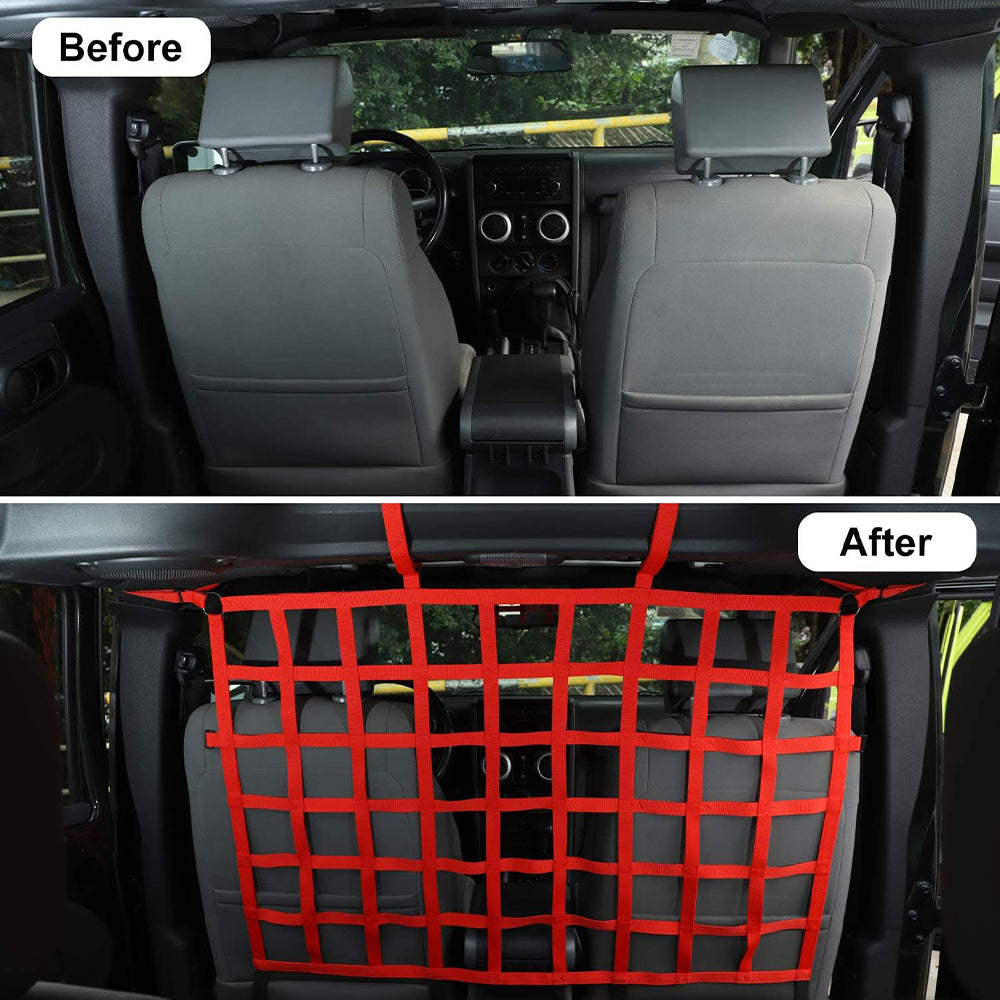 Jeep Wrangler JK JL Fit for Gladiator JT 2007-2022 Seat Back Divider Cargo Net Mesh Fit - 2 or 4 Door