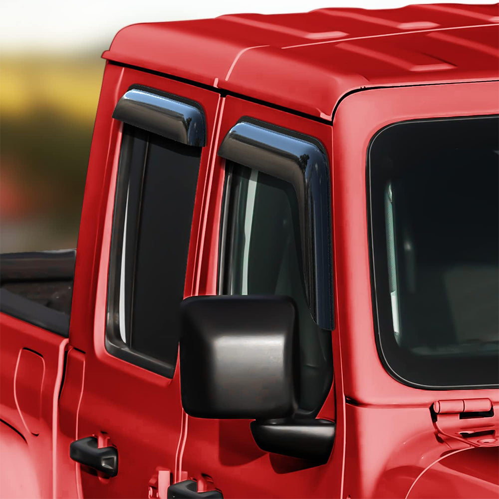 Jeep Wrangler 2018-2024 JL/Jeep Gladiator 2020-2024 and Jeep Cherokee 2014-2023, Jeep Renegade 2015-2024,Window Deflectors, Vent Window Visors - 4 Pieces