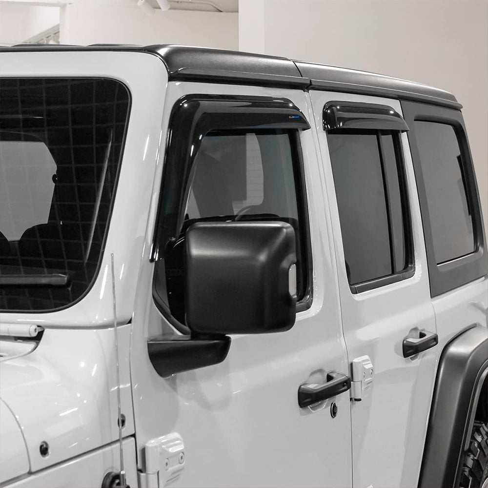 Jeep Wrangler 2018-2024 JL/Jeep Gladiator 2020-2024 and Jeep Cherokee 2014-2023, Jeep Renegade 2015-2024,Window Deflectors, Vent Window Visors - 4 Pieces